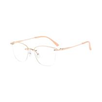2025new óculos de leitura sem aro mulher anti-luz azul óculos retro moda versátil pano g
