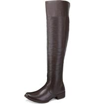 206CLA-Bota Feminina Over The Knee em Couro Legítimo export Cor:MarromTamanho:37Genero:Feminino