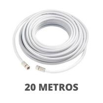 20Mt Cabo Coaxial Branco P/ Antena Tv Pronto Com Conectores