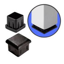 20pc - Ponteira Reforçada 20x20 Tampão Preto P/ Metalon