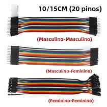 20PCS Fios Jumper DuPont Macho Para Macho E Fêmea Para Fêmea 10cm 15cm Para Arduino DIY