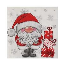 20pcs Guardanapos De Natal Em Papel Cartoon Branco Com Barba De Papai Noel De 25cm 3 Camadas Para