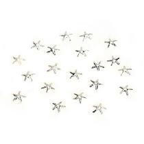 20pcs prego adesivo estrela do mar forma liga 3d prata