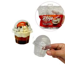 20un Copos com Tampa Bolha Transparente 100ml Flip