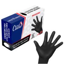 20UN luva cabelereiro P preta em latex sem talco santa clara