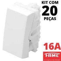 20un Módulo Interruptor Paralelo Three Way 16A Modulare Evidence Blanc Mais FAME