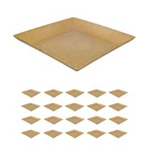20un Petisqueira prato quadrado 24cm fundo marrom claro