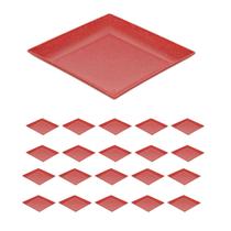 20un Petisqueira prato quadrado 24cm fundo vermelho 20un Petisqueira prato quadrado 24cm fundo vermelho