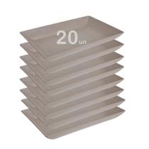 20un Petisqueira travessa Retangular 24cm Cinza Petra