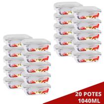 20UNI Pote Hermético 1040ML Marmita Vidro 4 Travas