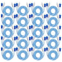 20x Cabos RCA 1 Metro Dupla Blindagem Injetado Azul 4mm Blindado Tech One