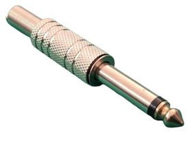 20x Conector Plug P10 Mono Metalico Com Mola