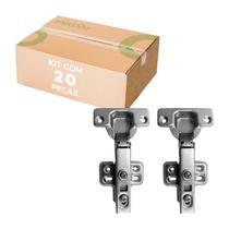 20x Dobradiça Reta 35mm com Amortecedor Móveis em Geral