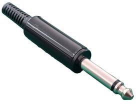 20x Plug P10 Mono Preto Plastico Com Mola