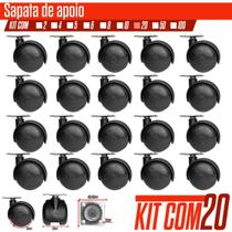 20x Rodinha Rodizios C/ Placa Giratória 48x48mm