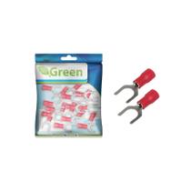 20X Terminal Forquilha 6 Pré-isolado Vermelho 0,5 Até 1,5mm²
