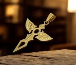 21 Pingentes em Aço Inox Asas e Espada