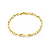 214520 Pulseira Masculina Ouro 18k Oca Cadeado Tijolinho Alongada - virtuale