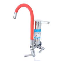 2161 C80 CF Torneira Gourmet Bica Móvel Parede Cozinha Com Filtro e Tubo Flexível Vermelho