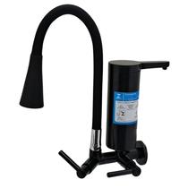 2161 Torneira Gourmet Bica Móvel em Metal Parede Cozinha Com Filtro Preto Pró Saúde e Tubo Giratório Flexível Cone