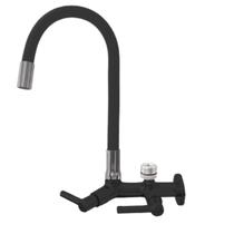 2162 C80 Torneira Preta Gourmet Bica Móvel Parede Cozinha Tubo Flexível Saída Filtro 1/2 Purificadores 1/4