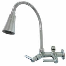 2163 C80 MAX Torneira Gourmet Bica Móvel Parede Cozinha Tubo Cromado Flexível Cone Filtros 1/4 ou Lava Louças Roupas 3/4