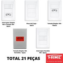 21un Tomadas Interruptores 4x2 Com Placa Evidence FAME