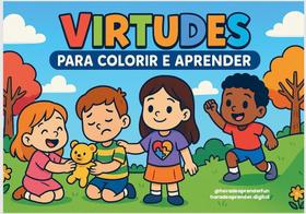 22 Folhas Avulsas Colorir Virtudes Infantis + Acetato