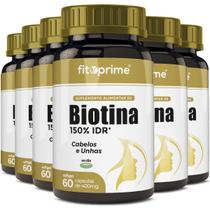 22 Potes Biotina 150% Cabelos Unhas Firmeza & Crescimento 60 Cápsulas Fitoprime