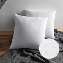 22 x 22 Throw Travesseiro Insere Almofada ao ar livre Inserir impermeável para sofá - Conjunto de 2 grandes travesseiros lombar para almofadas de sofá quadrado de cama travesseiros branco sofá interior