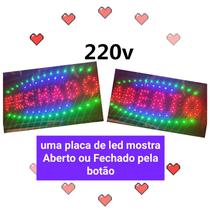 220v painel de led letreiro luminoso 2 em 1 placa Aberto + Fechado - telintec