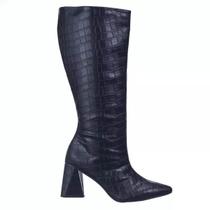 23020FPE Bota Fashion Feminina bico fino Cano Alto Casual Urbana Cor:Croco PretoTamanho:39Genero:Feminino 23020FPE Bota Fashion Feminina bico fino Cano Alto Casual Urbana Cor:Croco PretoTamanho:39Genero:Feminino