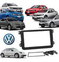 2359 Moldura 2 DIN VW Gol G7/Saveiro G7-G8/Jetta/Amarok/Fusca 2012/Tiguan 2007-2010/Passat/Variant Preta - FIAMON