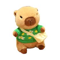 23cm Bonito Capivara Brinquedo De Pelúcia Macio Suéter Boneca Travesseiro Para Meninas Decoração De