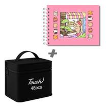 24/36/48/60 Cores Caneta Marcadora Touch Kit Com Ponta Dupla