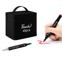 24/36/48/60 Cores Caneta Marcadora Touch Kit Com Ponta Dupla