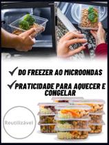 24/48 Potes Marmita Descartável 350ml Fitness Fit Freezer Microondas dieta PRAFESTA