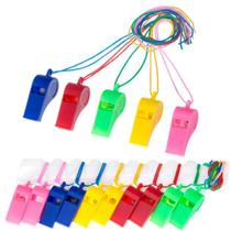 24 Apito De Infantil Plástico Para Festa Cores Sortidos 24 Apito De Infantil Plástico Para Festa Cores Sortidos