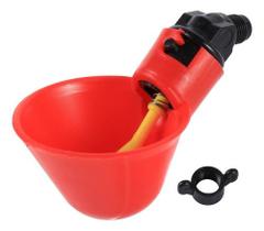 24 Bebedouro Automático Copinho Copo Bebedor Aves Frangos Cor Vermelho