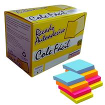 24 Blocos Adesivo Cole Fácil Neon 2400 Folhas 4 Cores Caixa Office 24 Blocos Adesivo Cole Fácil Neon 2400 Folhas 4 Cores Caixa Office
