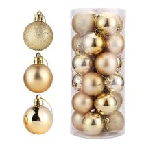 24 Bolinha Árvore De Natal Champanhe Glitter Lisa Fosca Luxo - Straik