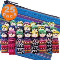 24 Bonecas de Preocupação da Guatemala - Bonecas Super Fofas Pequenas Preocupações + 1 Saco de Tecido Guatemalteco Livre - Boneca de Preocupação - Pessoas - Mayan - Problema - Ansiedade - Bonecas guatemala - (1,5 em)