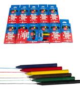 24 caixas Giz de cera c/6 cores fino total 144 giz coloridos