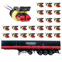 24 Conector Chicote Lanterna LED Lateral Guerra 2 vias