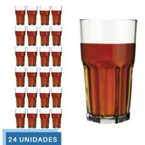 24 Copo Bristol Luxo Redondo Vidro Transparente 410ml Nadir