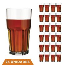 24 Copo Bristol Redondo Luxo Vidro Transparente 410ml Nadir