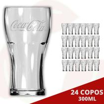 24 Copo Coca-Cola Contour 300ML Suco Água Refresco Nadir