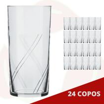 24 Copo de Vidro Brisa 300ML Nadir Transparente Suco Água
