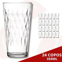 24 Copo de Vidro Vitrage Transparente 350ML Nadir Suco Água 24 Copo de Vidro Vitrage Transparente 350ML Nadir Suco Água