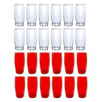 24 Copos de Vidro - 2Cores - 370ML - Bar Drinks Buffet 24 Copos de Vidro - 2Cores - 370ML - Bar Drinks Buffet